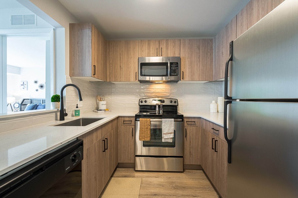 Spacious open concept kitchen at The Emerson Apartment